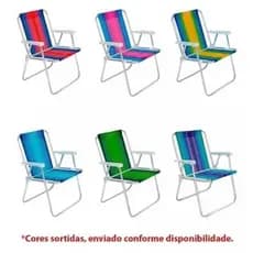 Cadeira de Praia Alta - Confortável, Apoio Total e Super Resistente (Até 110kg) | Cores Sortidas-STY
