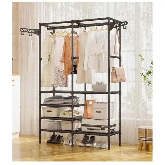 Roupeiro Guarda Roupa Portatil Cabideiro Arara Para Roupa Sapateira Organizador Multiuso Armário-A10