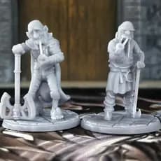 2 Halflings Idosos de Resina para Dungeons an Dragons RPG D&D Minatura
