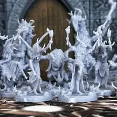 Kit 11 pçs Criaturas da Floresta Ritual Cultistas Resina para Dungeons an Dragons RPG D&D Minatura