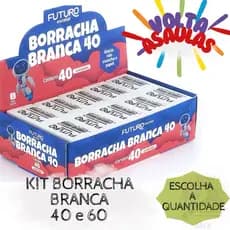 KIT BORRACHA BRANCA ESCOLAR MACIA – NÃO MANCHA O PAPEL, ATÓXICA E ISENTA DE PVC