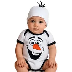 Body Bebe Fantasia Olaf Frozen Disney Mesversário Personagem Menino Luxo Divertido Inverno