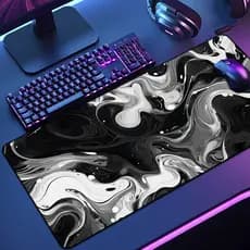 Mouse Pad Grande Gamer Abstrato 65x30 70x35 80x35 90x40 90x50 120x60 Antiderrapante Borda Costurada