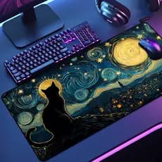 Mouse Pad Grande Gamer Pintura 65x30 70x35 80x35 90x40 90x50 120x60 Antiderrapante Borda Costurada