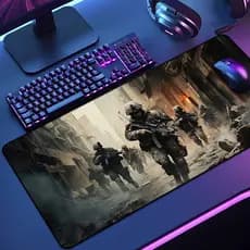 Mouse Pad Grande Armas & Soldados 65x30 70x35 80x35 90x40 90x50 120x60Antiderrapante Borda Costurada