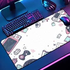 Mouse Pad Grande Cute Gamer 65x30 70x35 80x35 90x40 90x50 120x60 Antiderrapante Borda Costurada