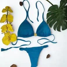 Biquíni  Cortininha mas calcinha fio regulável  Conjunto de biquíni  elegante, moderno e perfeito para o verão