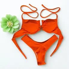 Biquíni Feminino Retro Meia Taça com Aro Calcinha Fio Duplo com bojo muito cores  Praia Verão