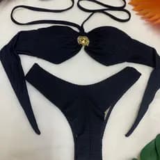 biquini fivela sol moda verão calcinha asa-delta biquini feminino fio duplo com bojo tomara que caia