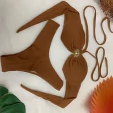 biquini top luxo fivela sol fio duplo calcinha asa-delta moda praia tem bojo