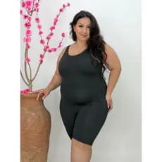 Kit Macaquinho Modelador Plus Size Alças Largas, Alta Sustentação e Efeito Lipo