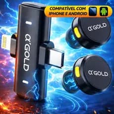 A'Gold Microfone Botão de Lapela Sem Fio Pro MCF-38D Clipe de Gravata Compatível iPhone e Android Universal