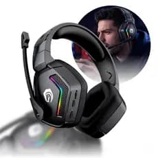 Fone Headset gamer sem fio Bluetooth Com Microfone Original H'maston SNS12 Luz RGB