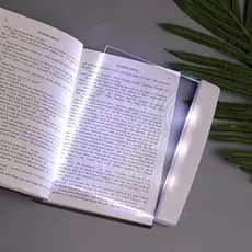 Lâmpada de livro plano, adequada para leitura na cama à noite Placa de iluminação LED transparente de página completa
