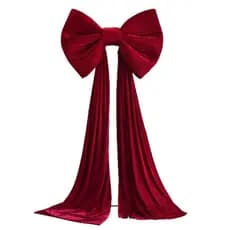 Decoração de laço grande, laço gigante de veludo vermelho (80 x 190 cm)