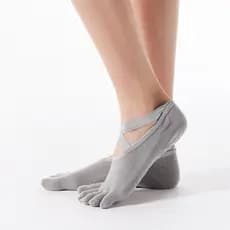 Meias de Yoga Antiderrapantes Femininas de Cinco Dedos para Pilates, Finas, para Fitness, Esportivas, para Iniciantes, d