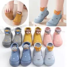 Unisex Baby Shoes Anti-slip Cartoon Animal Fox Pré-Caminhante Infantil First Walkers Boys Borracha De Sola Macia Para O