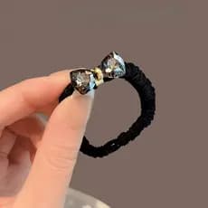 Laço de Cabelo de Cristal Cinza, Laço de Cabelo de Celebridade da Internet Coreana, Corda de Cabelo em Forma de Bola