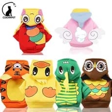 Roupa Cachorro Para Cães Gato De Inverno De Estimação Moletom Fofas Casaco Bulldog Pincher com Capuz