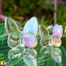 Estatuetas De Borboleta De Cristal OUDIMEIHE , Ornamento Vidro Reflexivo De Várias Cores , Vívido