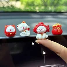 6 Pçs Gato Da Sorte Ornamentos Bonitos Maneki Neko Boneca Mesa Decorações Para Casa Carro DIY Decoração Brinquedo