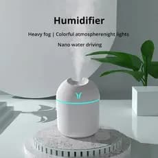 Umidificador de ar ultrassônico mini branco de 250ML com luz romântica, difusor de óleos essenciais USB, purificador de