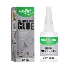 Super Cola Universal de Alta Resistência para Reparos Rápidos - 50g de Adesivo Oleoso para Resina, Cerâmica, Metal e