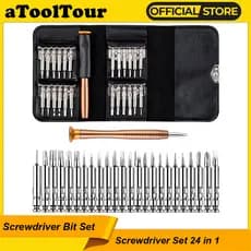 Um Conjunto De Bits De Chave De Fenda De Precisão Profissional , Kit Magnético 24 Em 1 Para Reparo De Celular E PC Com A
