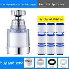 Filtro Universal de Boca Ampliada para Cozinha, Torneira à Prova d'Água com Rotação, Purificador de Água para Torneira,