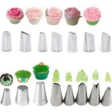 Conjunto De Bico De Tubulação De Folha De Pétala De Rosa De Grama Ferramenta De Decoração De Bolo Reutilizável Kit De Co