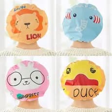Kit 2 ate 6 Toucas de Banho Kids Impermeável Infantil Estampas Sortidas Plástica Desenho animal