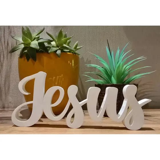 Letreiro Palavra Decorativa Jesus Para Decoração De Ambiente