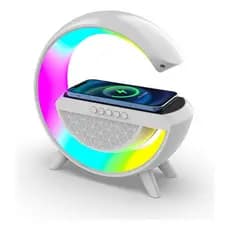Caixa De Som Inteligente Luminária Led Rgb Cor Branco