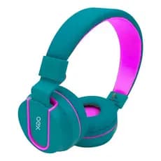 Fone De Ouvido Microfone Dobrável Fluor OEX - HS107 - Cor Turquesa/Rosa