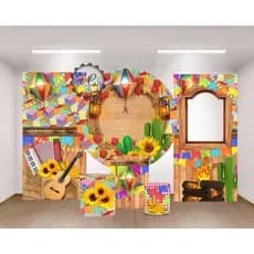 PAINEL RED + CAPAS CLD + 2 PAINEL LATERAL FESTA JUNINA ARRAIA