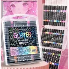 Marcador metálico12/24/36/48caneta de glitter de cabeça dupla marcador de cabeça dupla brilhantenovo