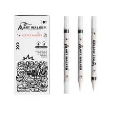 Caneta Apagadora Acrílica Dupla Ponta Art Walker – Removedor de Tinta Acrílica 12 PeçasEscritório/Escola/Material