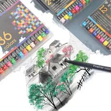 kit10/ 24/36/48 Canetas Coloridas Fine Line Ponta Fina 0.4 mm 1ª Linha-novo