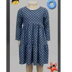 Vestido infantil estampado manga longa -6 a 9 anos