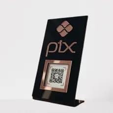 Placa Pix Em Acrílico Placa de Mesa/Caixa Pix 1 qr code Design Moderno e Sofisticado linha premium
