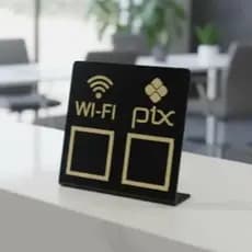 Placa Display Wifi Pix Mesa Balcão Caixas Wi-Fi QR Code Promos