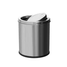 Lixeira Inox 3/5 Litros Basculante Reforçada Durável Elegante Cinza Brilhante