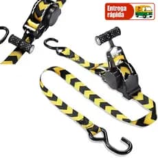 Cinta Com Catraca Automática Para Carga 680kg 3,3,m Cinta Retrátil p/ Caminhão Reboque Moto