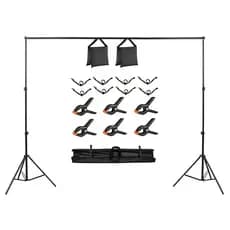 Suporte de fundo infinito 3x2m+4 Presilhas Fotográfica+Bolsa+Multifuncional E com Altura Ajustável