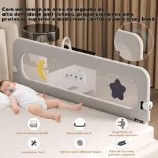 Grade de Cama com Proteção Infantil Idosos Bebê, Modelo U Seguro, Tamanhos 1.8m