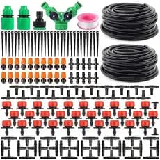 Kit 149/200 pcs Irrigação Gotejamento e Nebulização Gotejador Bicos + 30/50m Tubo