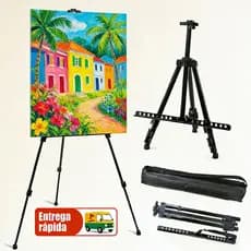 Cavalete Tripé de Pintura Profissional 1,60m Dobrável com Bolsa – Aço Leve e Dobrável Resistente 3kg