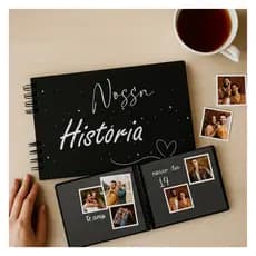 Álbum Scrapbook capa dura 40 páginas para colar fotos + caneta de brinde inclusa, Capa personalizada