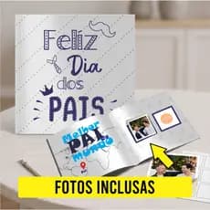 Álbum de Figurinhas Personalizado Dia dos Pais | Presente Criativo para Pai com Fotos e Memórias + chaveiro com foto