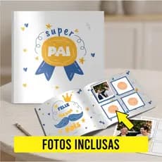 Álbum de Figurinhas Personalizado Dia dos Pais | Presente Criativo para Pai com Fotos e Memórias + chaveiro com foto